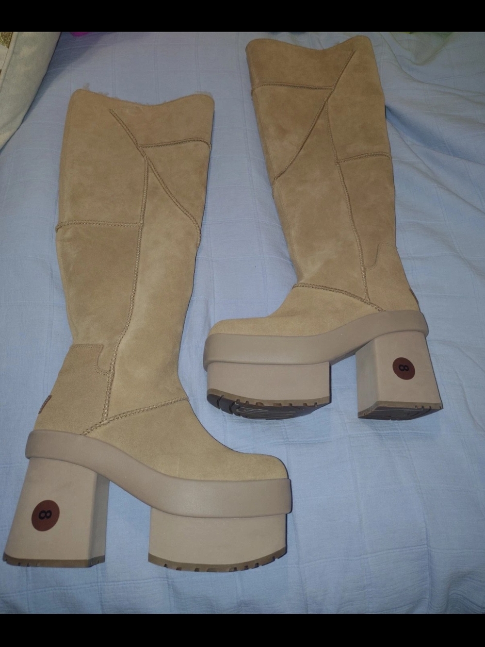 UGG Chestnut New Heights Platform Boots Size 8 NEW